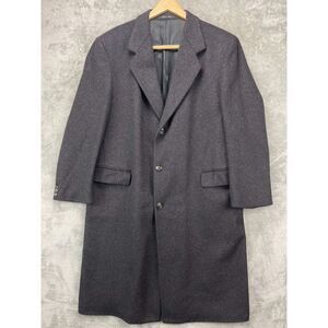 VTG J G Chappell Mens Gray Overcoat Size S42 Made in England Wool\Cashmere Blend